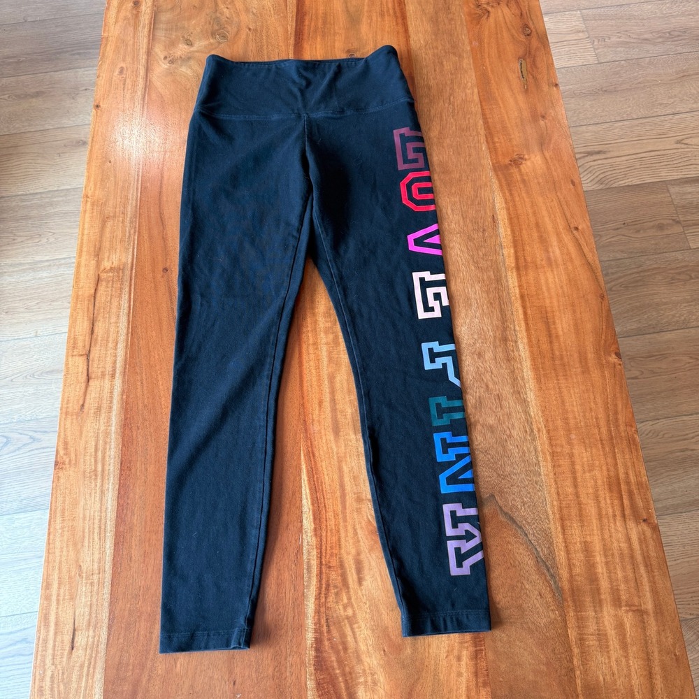PINK Victoria's Secret Women's Black "LOVE PINK" Leggings Size M